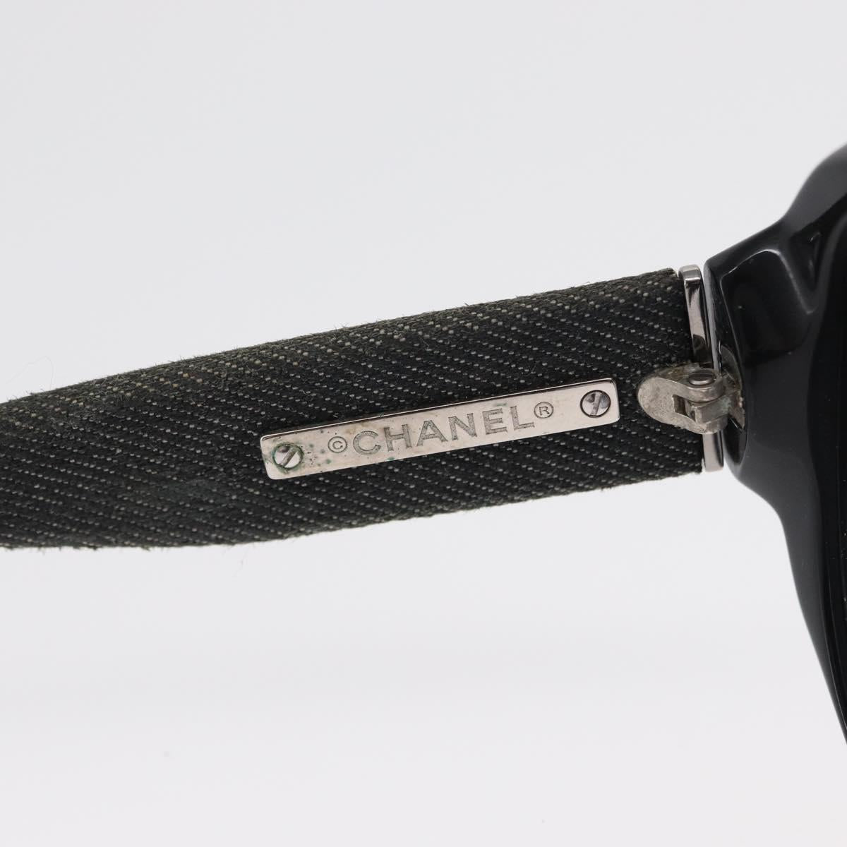 CHANEL Sunglasses plastic Black CC Auth bs32166