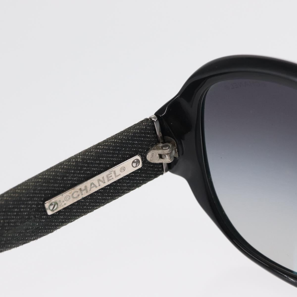 CHANEL Sunglasses plastic Black CC Auth bs32166