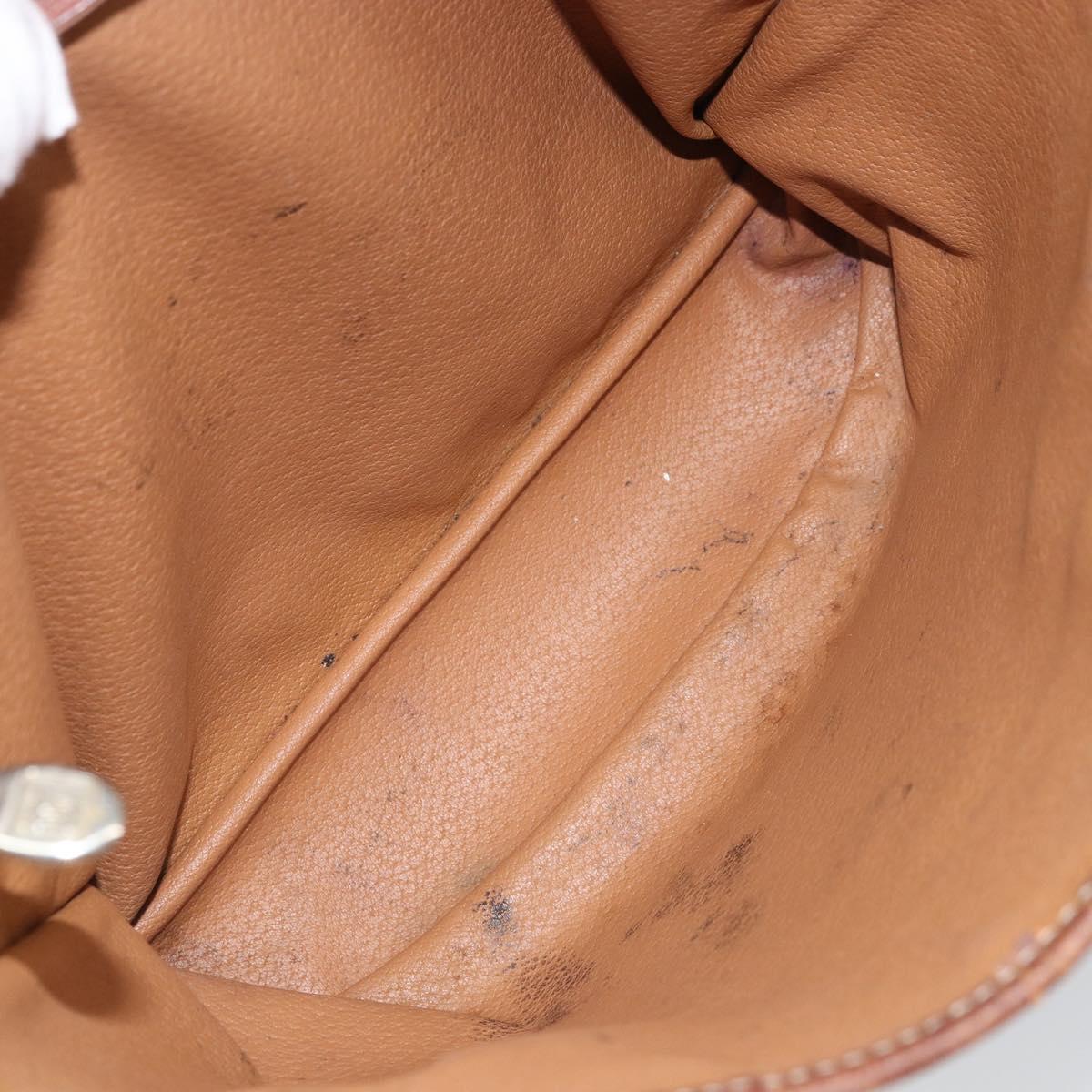 CELINE Macadam Canvas Tote Bag PVC Leather Brown Gold Auth bs32180