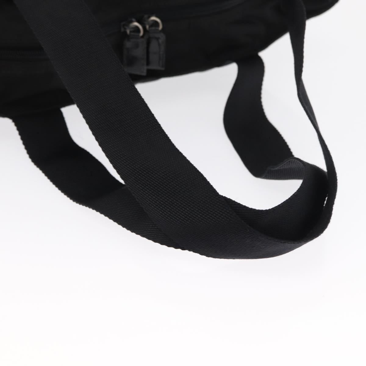 PRADA Tote Bag Nylon Black Silver Auth bs32184
