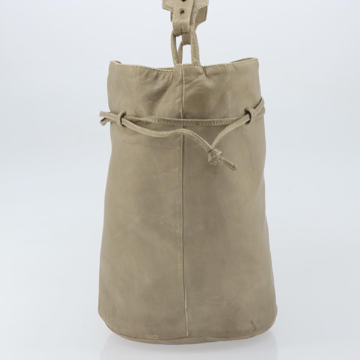 BOTTEGA VENETA Shoulder Bag Leather Beige Auth bs32186
