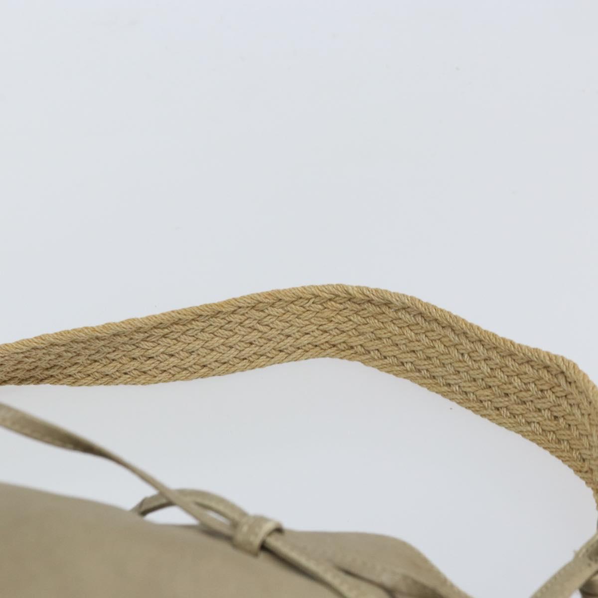 BOTTEGA VENETA Shoulder Bag Leather Beige Auth bs32186