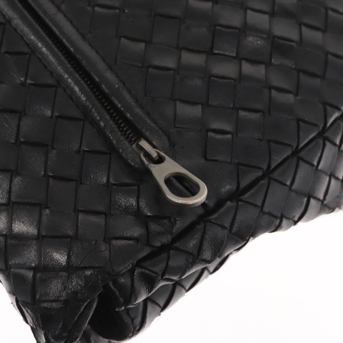 BOTTEGA VENETA INTRECCIATO Business Bag Leather Black 113095 Auth bs32187