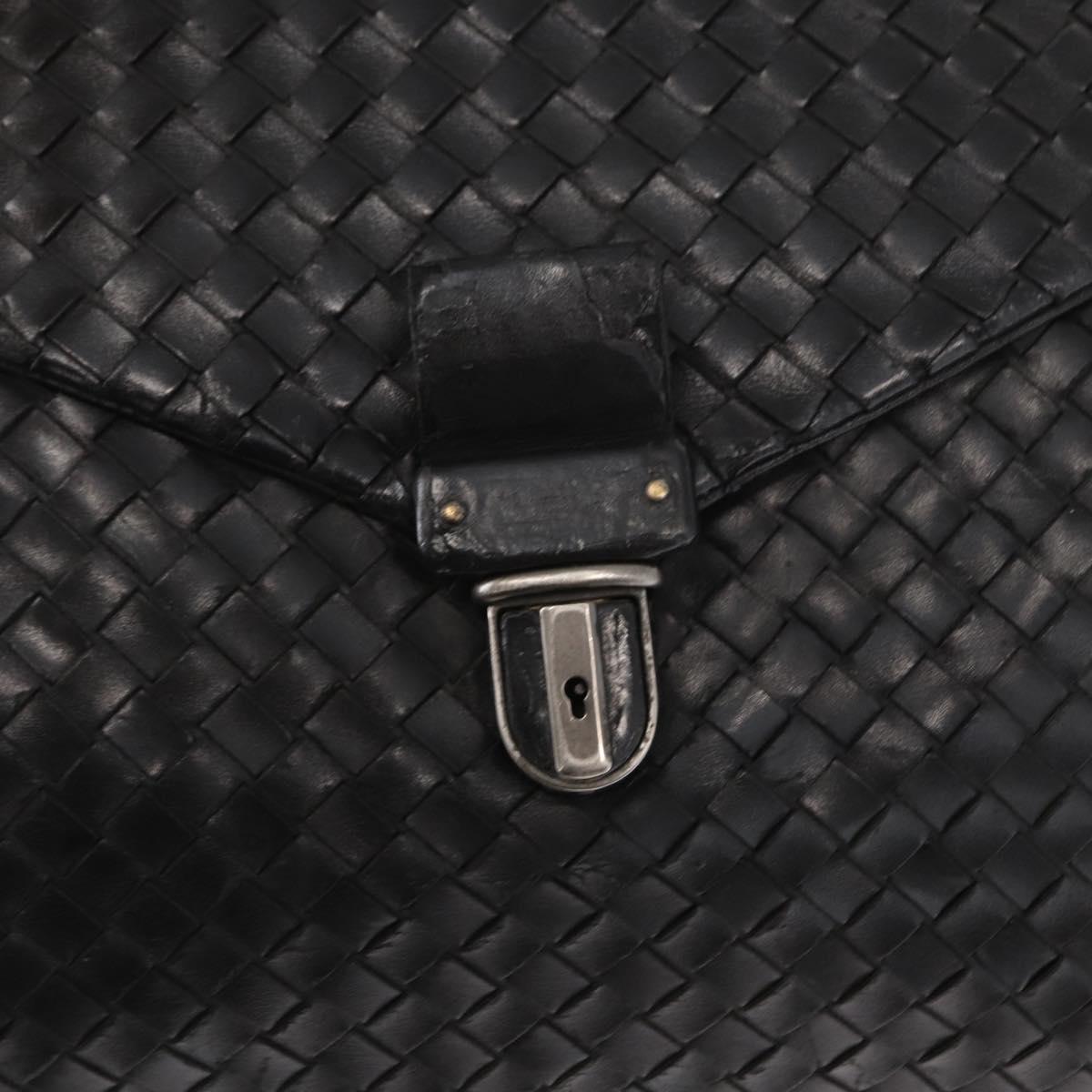 BOTTEGA VENETA INTRECCIATO Business Bag Leather Black 113095 Auth bs32187