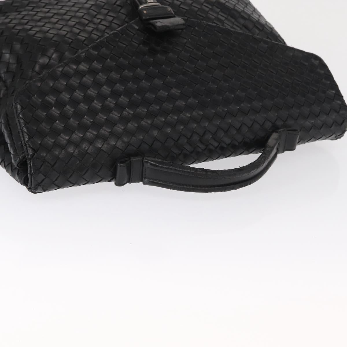 BOTTEGA VENETA INTRECCIATO Business Bag Leather Black 113095 Auth bs32187
