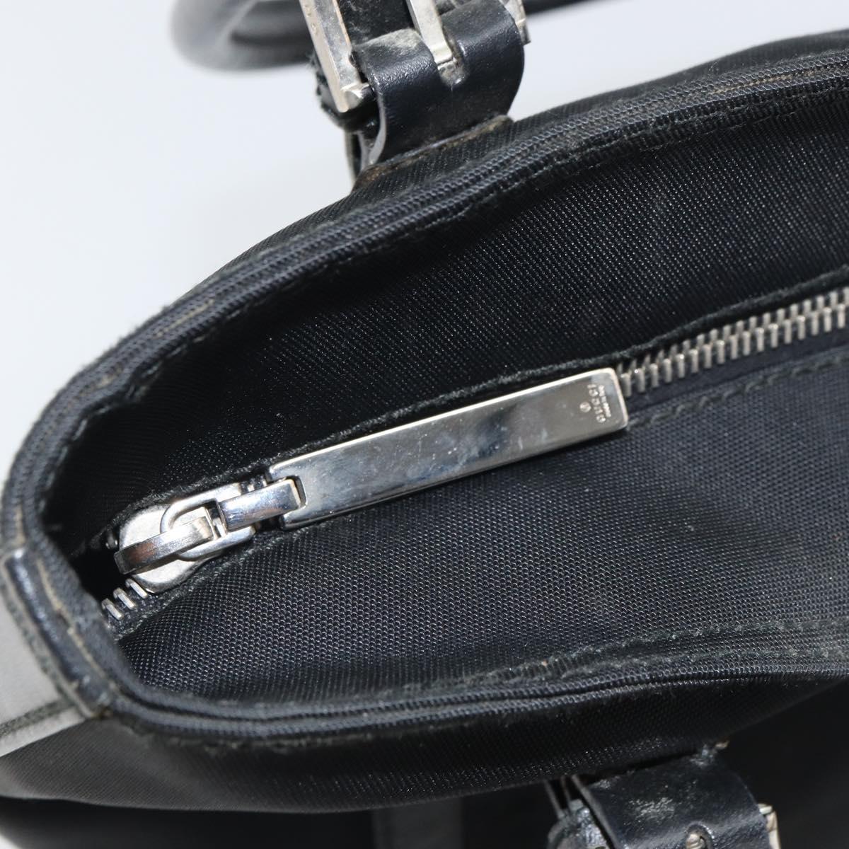 GUCCI Tote Bag Canvas Leather Black Silver 001 1098 2123 Auth bs32193