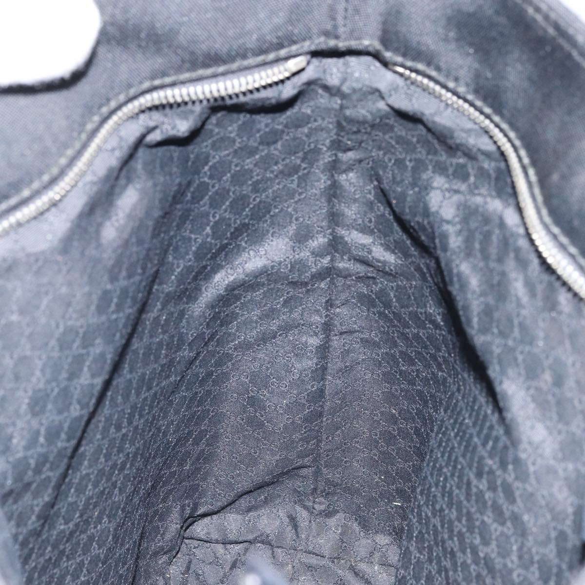 GUCCI Tote Bag Canvas Leather Black Silver 001 1098 2123 Auth bs32193
