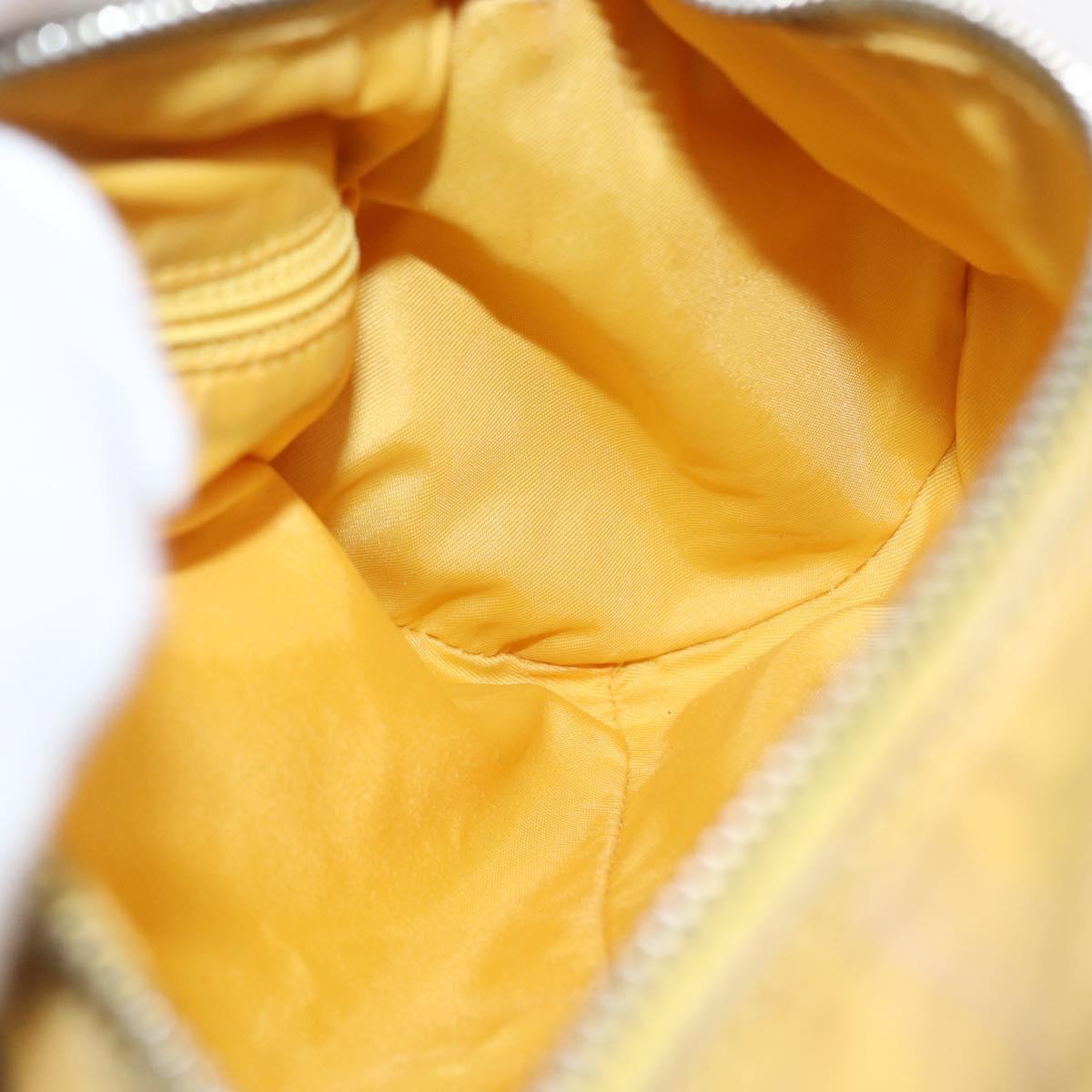CHANEL New Travel line Shoulder Bag Nylon Yellow Silver CC Auth bs32204