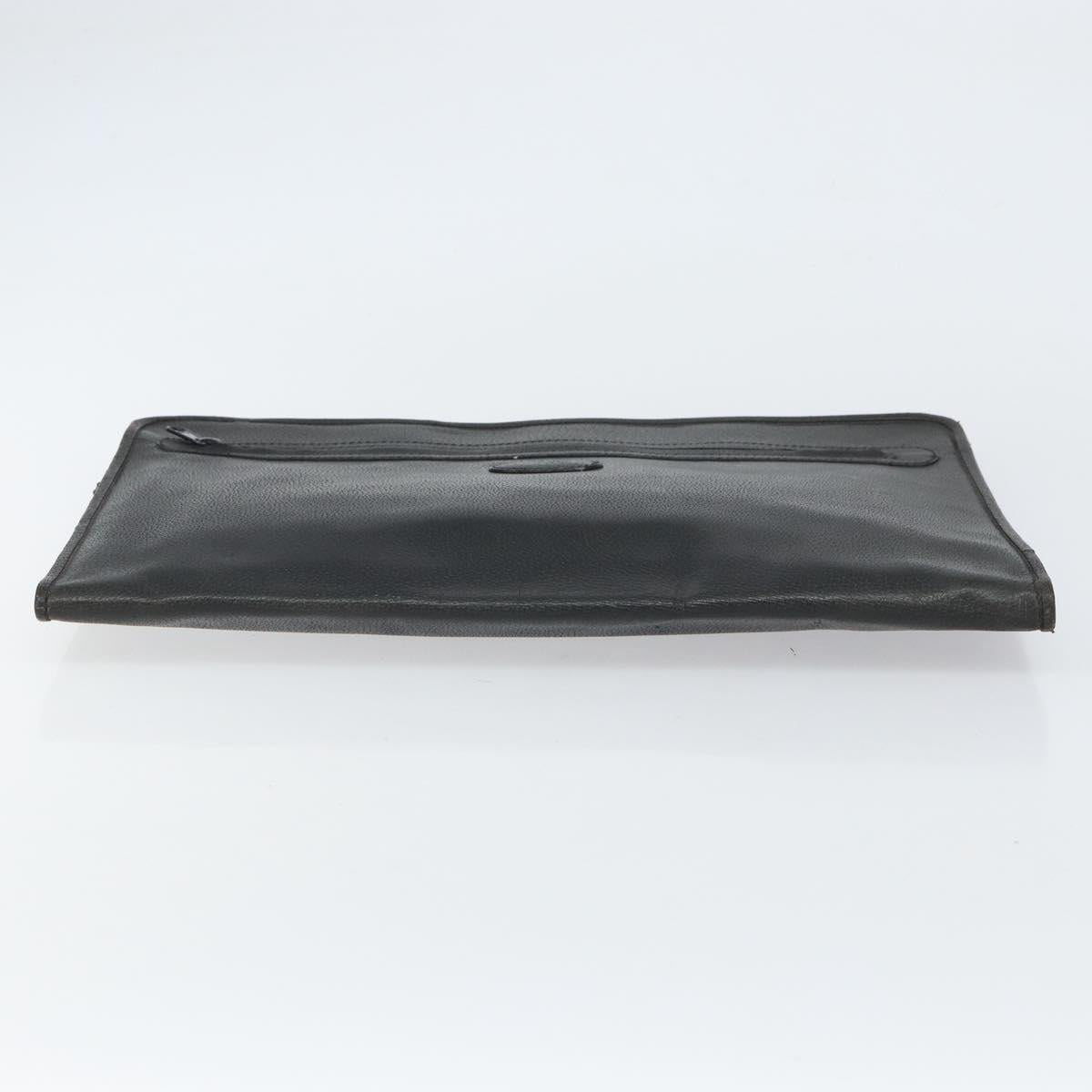 GUCCI Clutch Bag Leather Black 015 399 0282 Auth bs32210