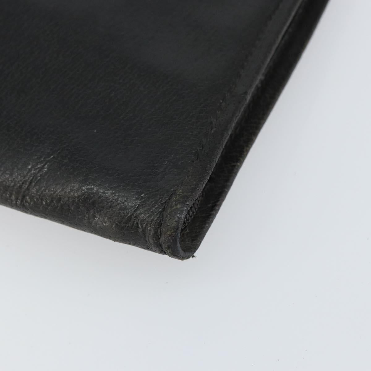 GUCCI Clutch Bag Leather Black 015 399 0282 Auth bs32210