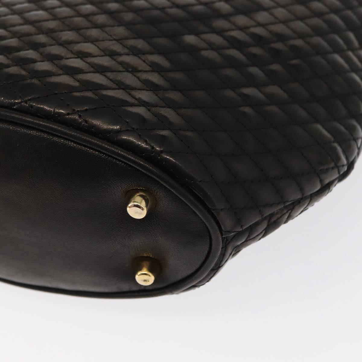 BALLY Chain Shoulder Bag Patent leather Gold Black Auth bs32211