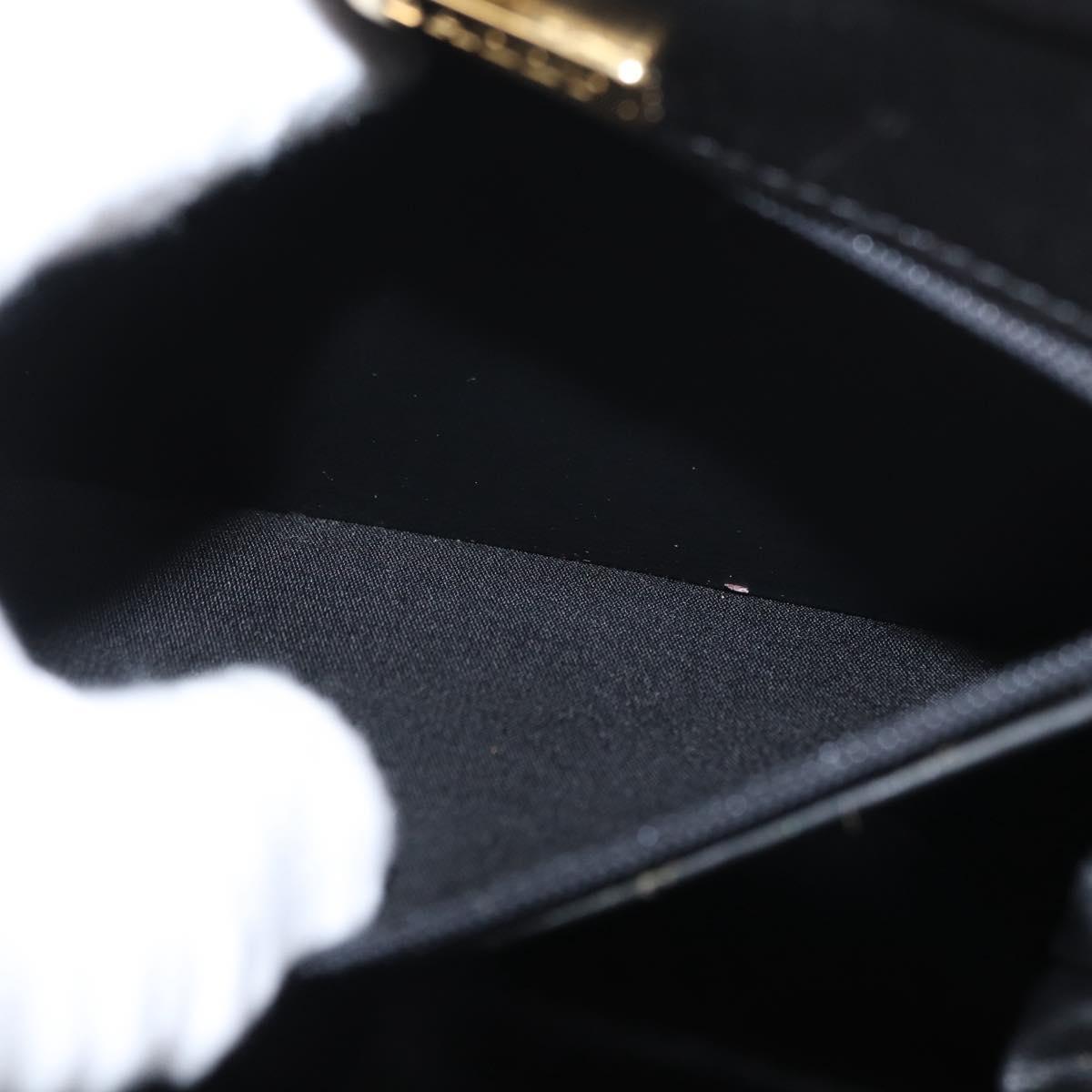 BALLY Chain Shoulder Bag Patent leather Gold Black Auth bs32211