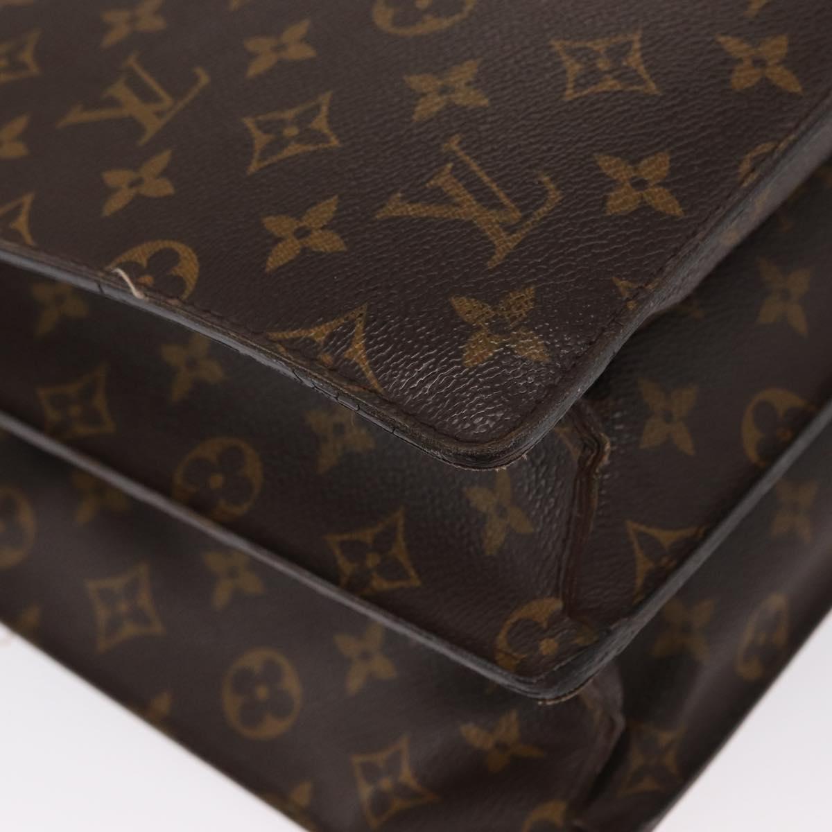 LOUIS VUITTON Monogram Serviette Fermoir Business Bag M53305 LV Auth bs32213