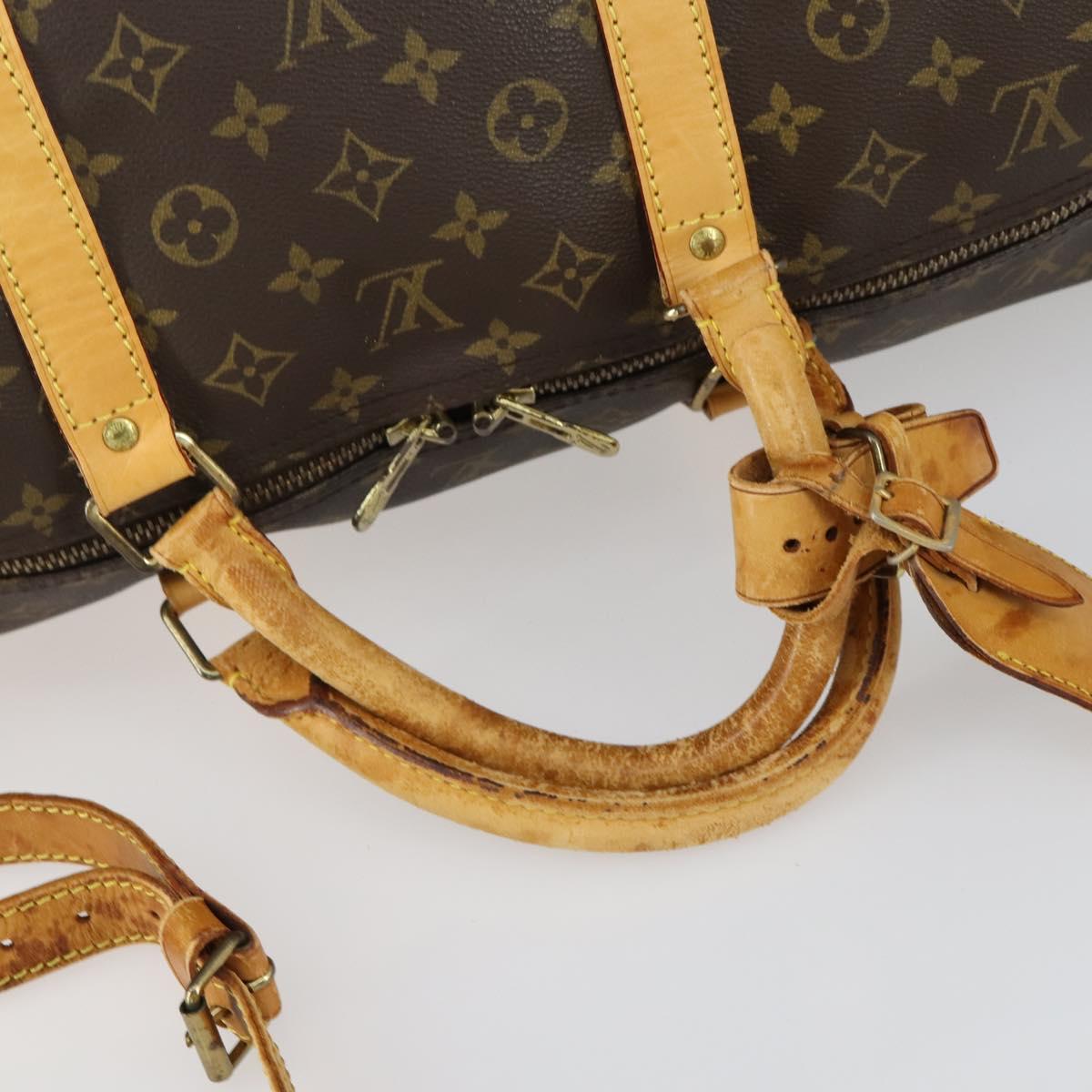 LOUIS VUITTON Monogram Keepall Bandouliere 60 Boston Bag M41412 LV Auth bs32216