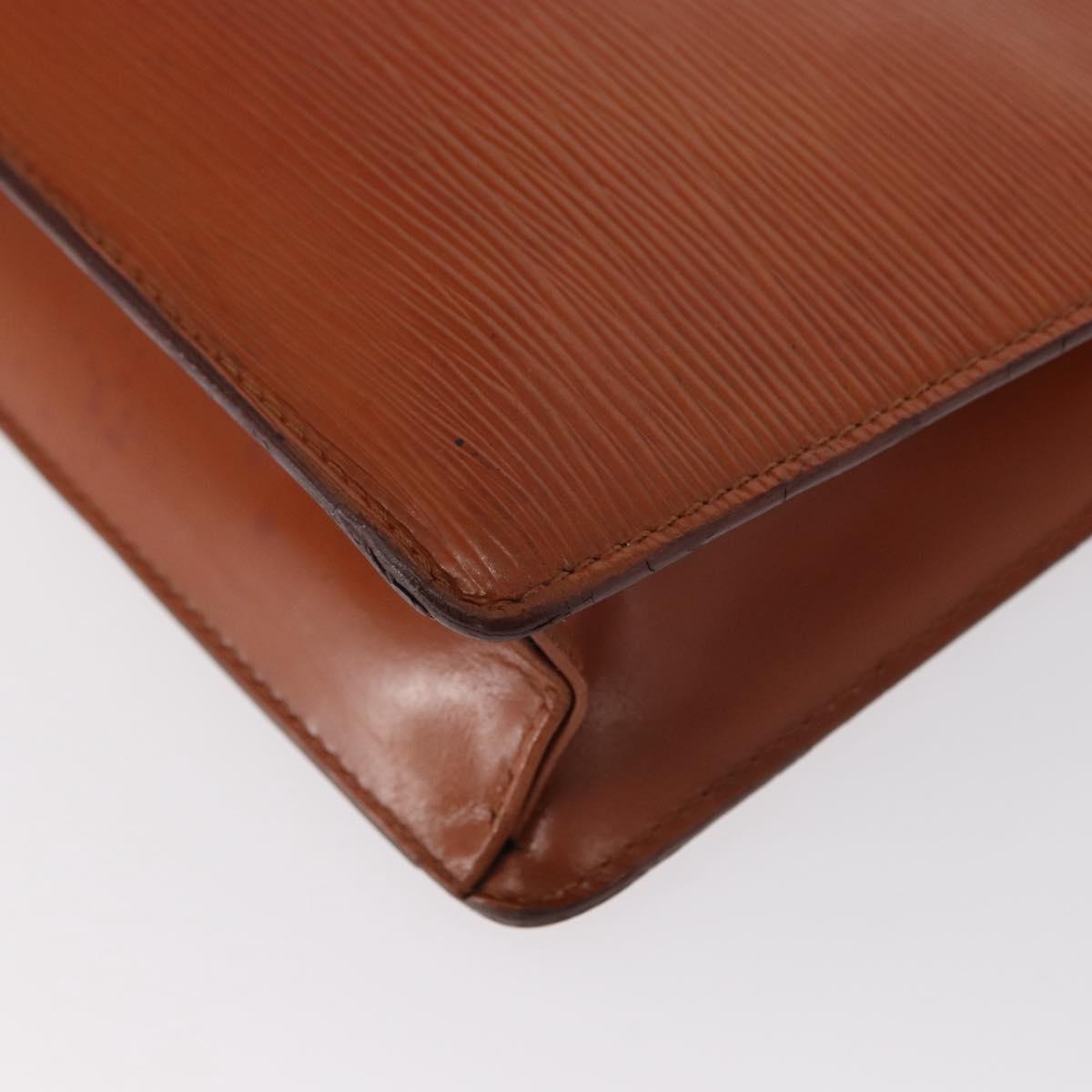 LOUIS VUITTON Epi Pochette Homme Bag Brown Zipangu Gold M52528 LV Auth bs32222