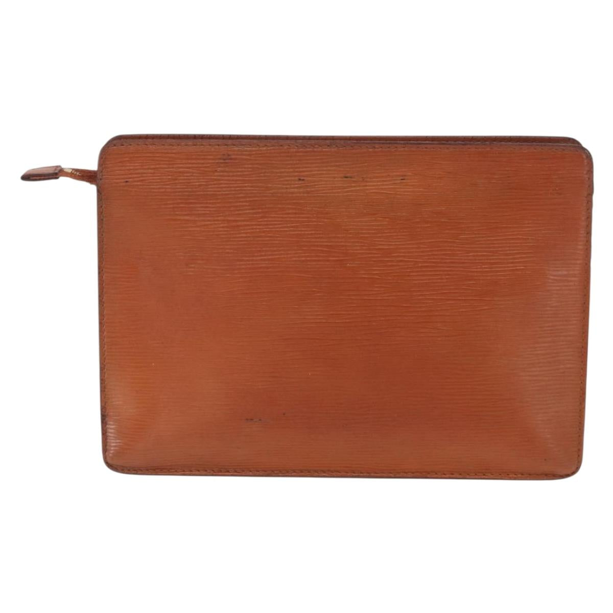 LOUIS VUITTON Epi Pochette Homme Bag Brown Zipangu Gold M52528 LV Auth bs32222