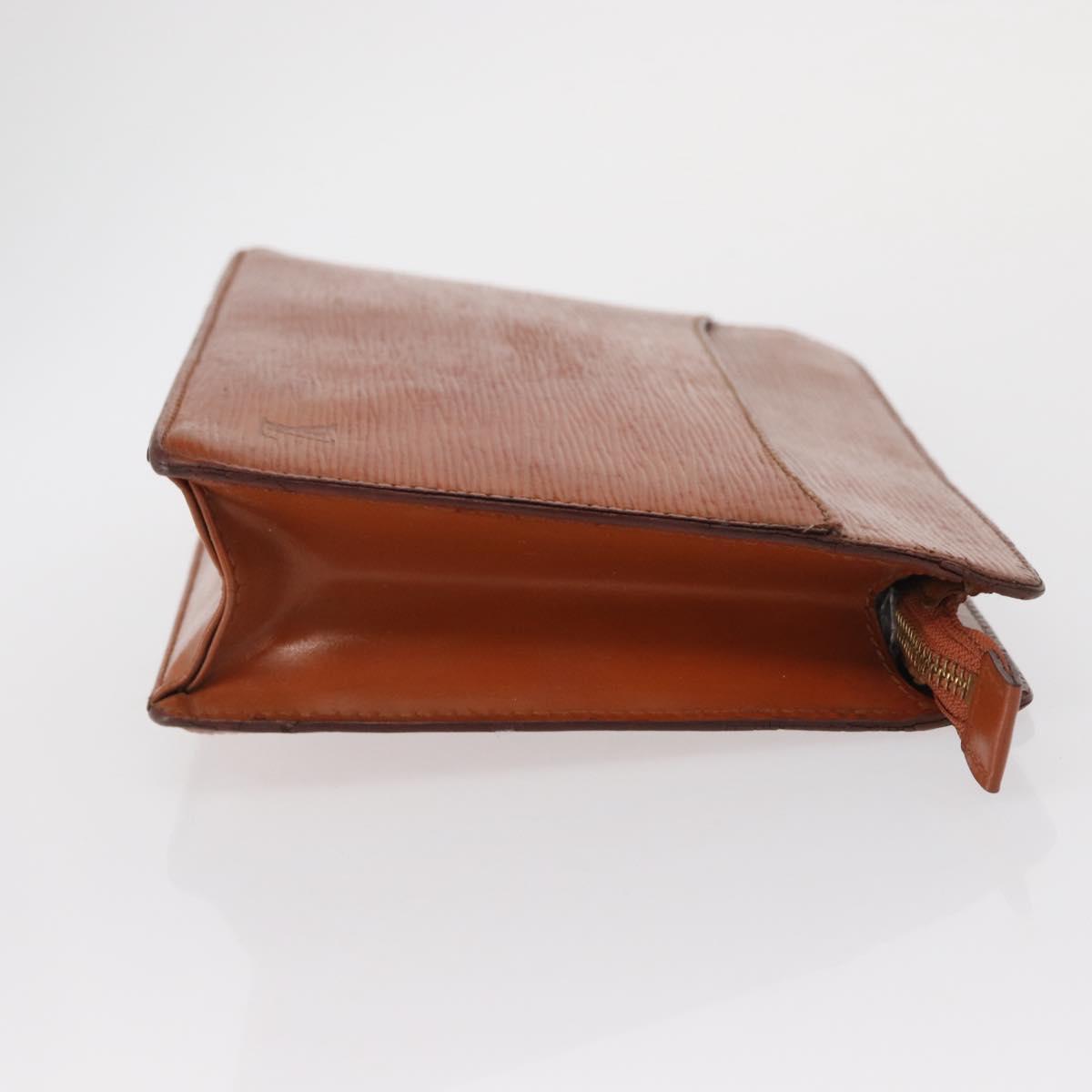 LOUIS VUITTON Epi Pochette Homme Bag Brown Zipangu Gold M52528 LV Auth bs32222