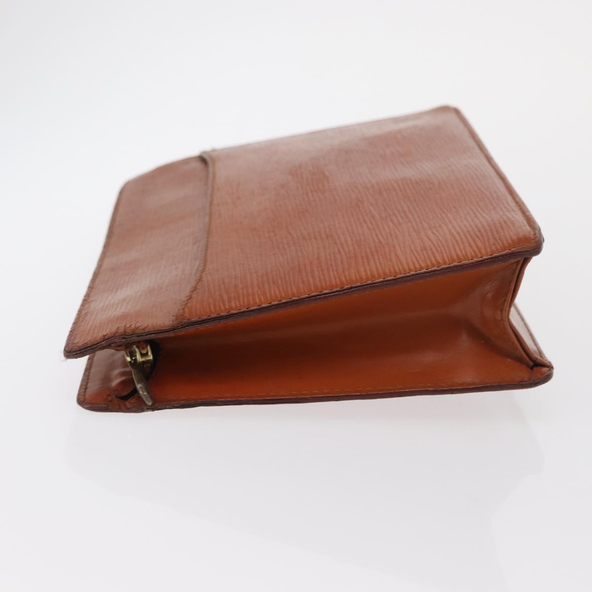 LOUIS VUITTON Epi Pochette Homme Bag Brown Zipangu Gold M52528 LV Auth bs32222