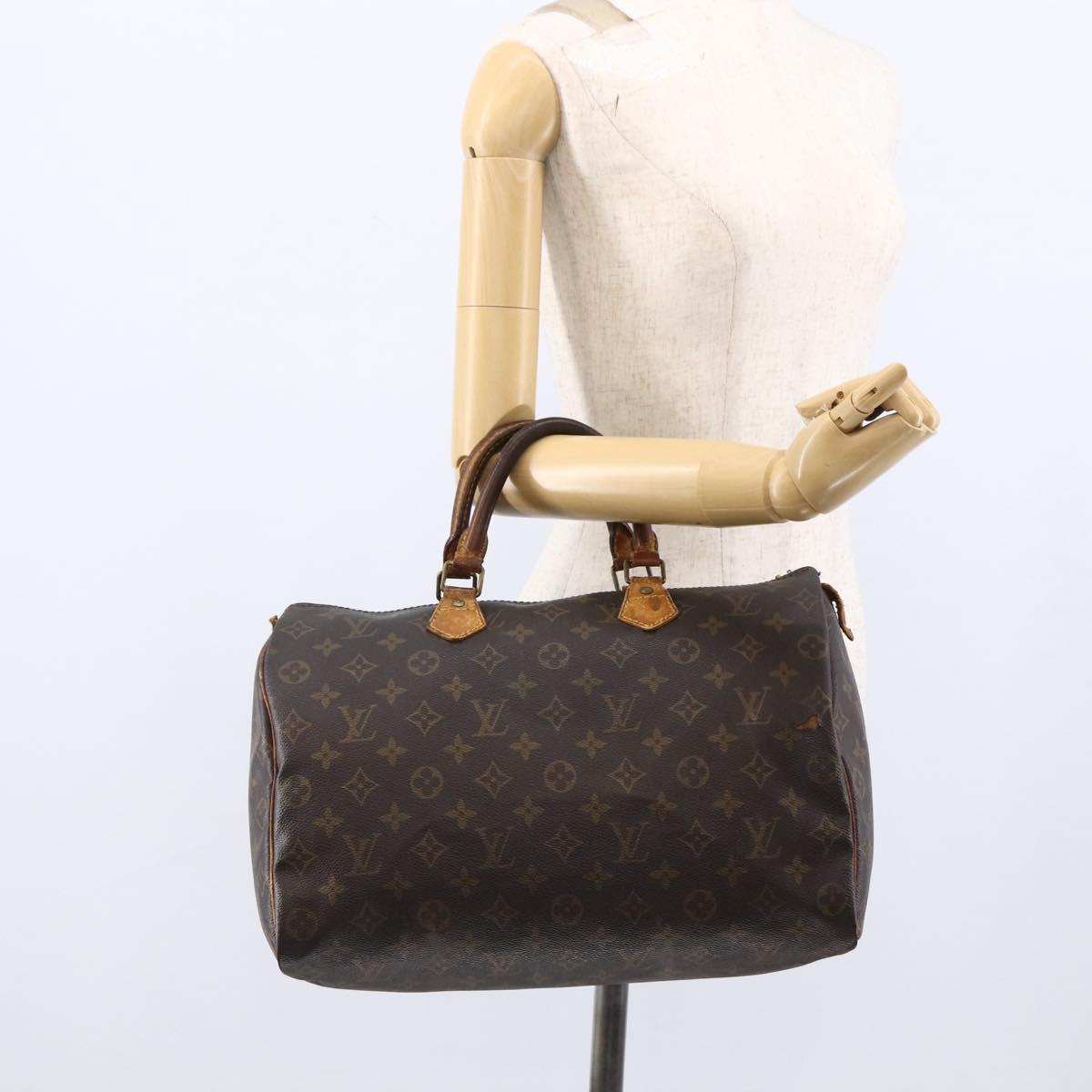 LOUIS VUITTON Monogram Speedy 35 Hand Bag M41524 LV Auth bs32224