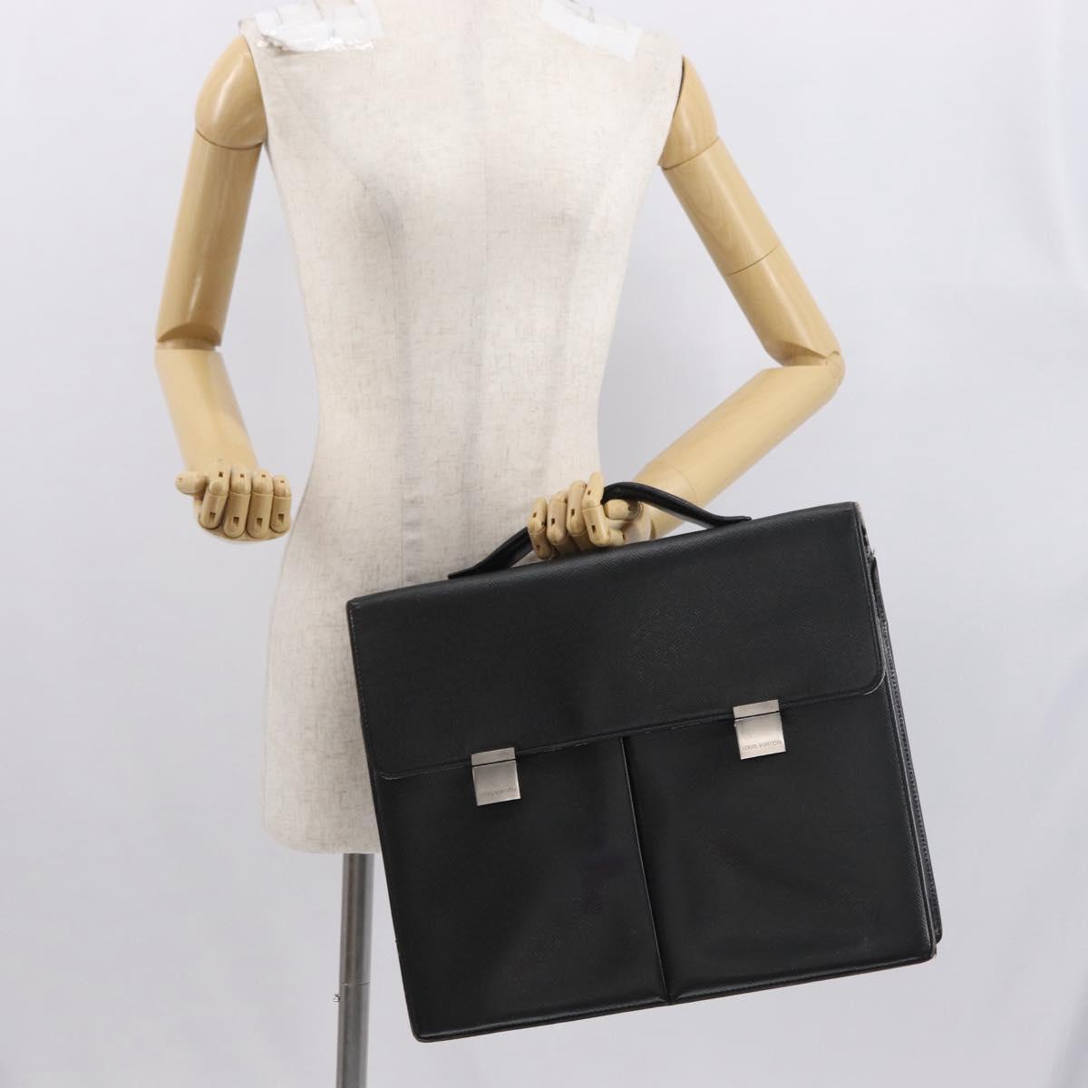 LOUIS VUITTON Taiga Serviette Kazan Business Bag Ardoise M30802 LV Auth bs32229