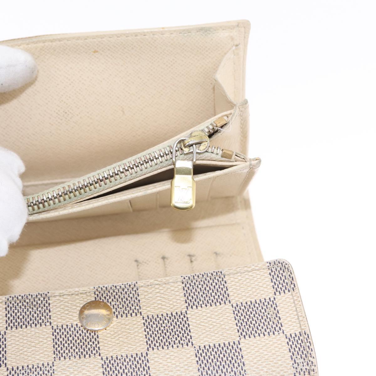 LOUIS VUITTON Damier Azur Portefeuille Alexandra Wallet N63068 LV Auth bs32238