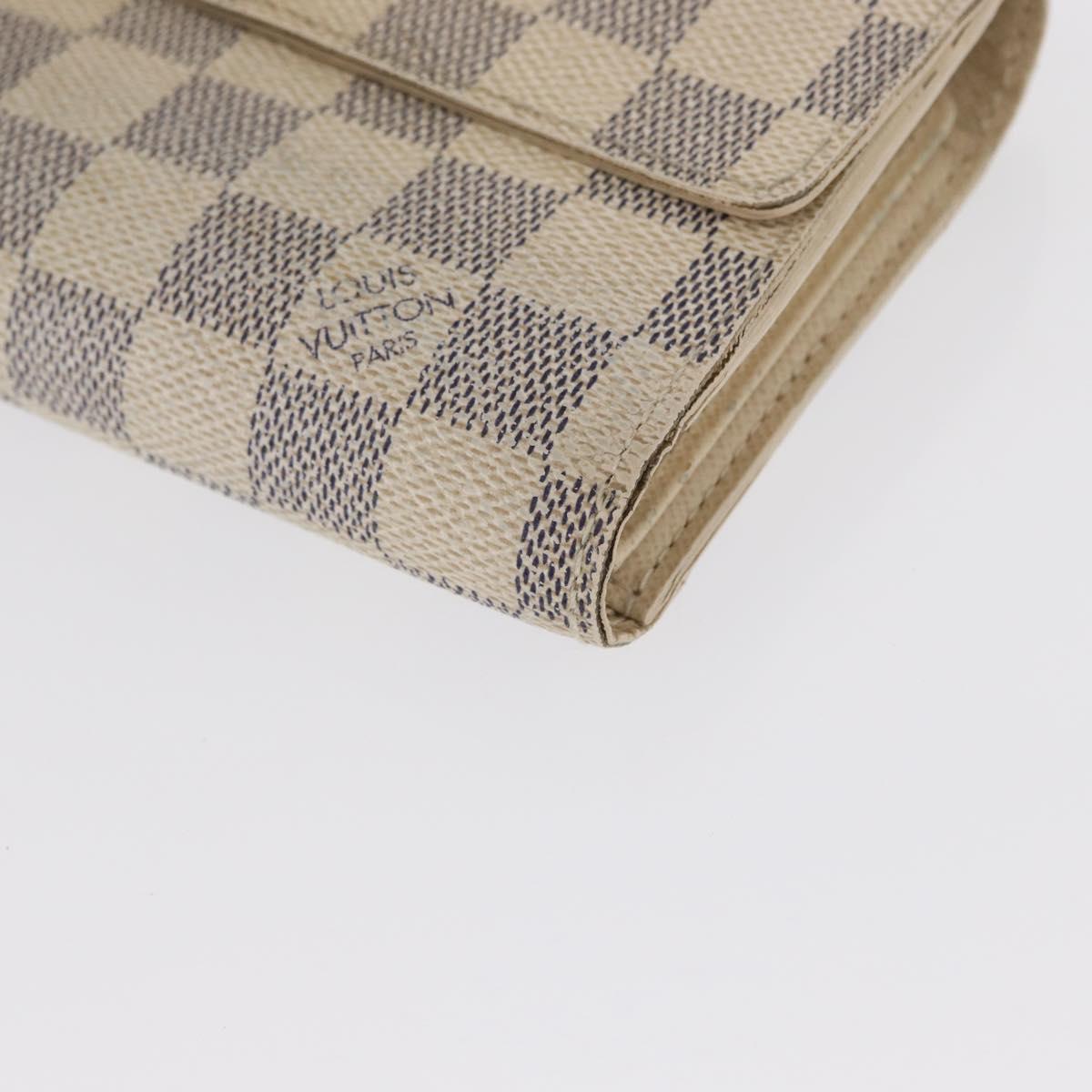 LOUIS VUITTON Damier Azur Portefeuille Alexandra Wallet N63068 LV Auth bs32238