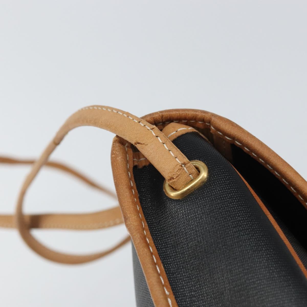 Christian Dior Shoulder Bag Canvas Black Gold Auth bs32245