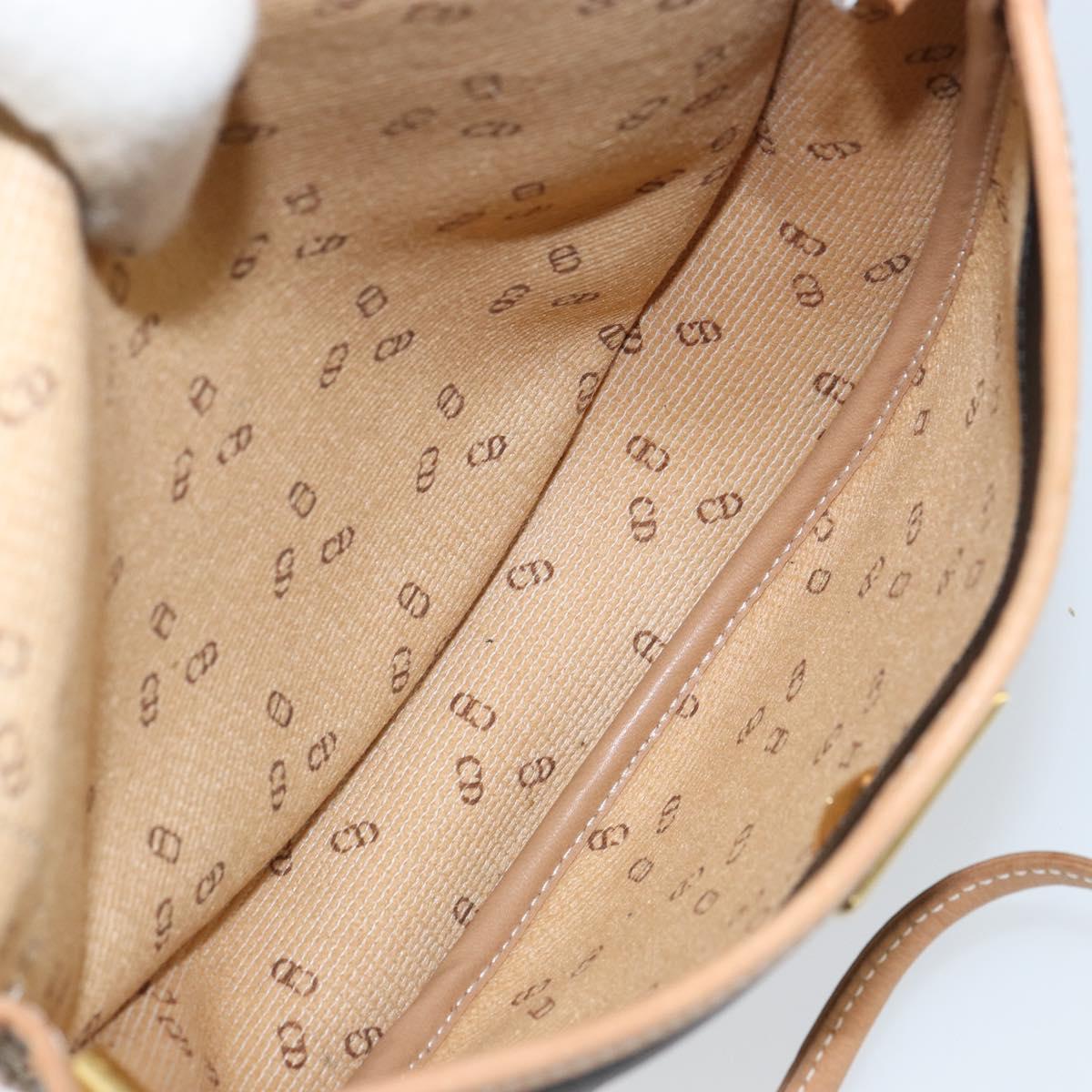 Christian Dior Shoulder Bag Canvas Black Gold Auth bs32245