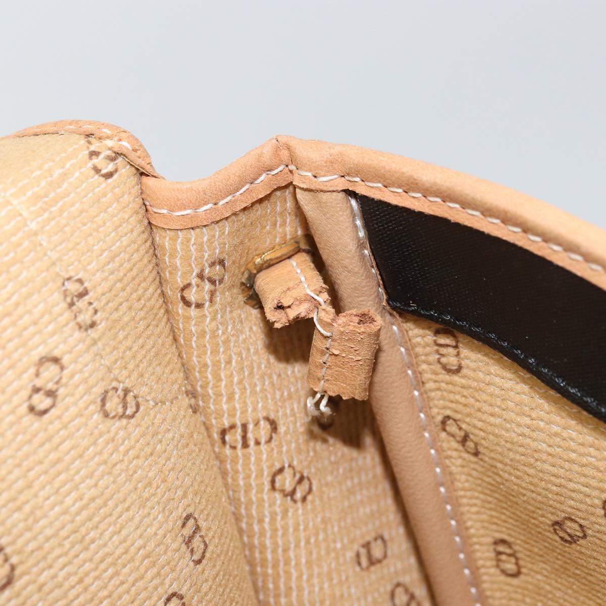 Christian Dior Shoulder Bag Canvas Black Gold Auth bs32245