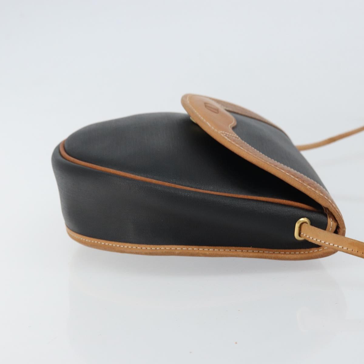 Christian Dior Shoulder Bag Canvas Black Gold Auth bs32245