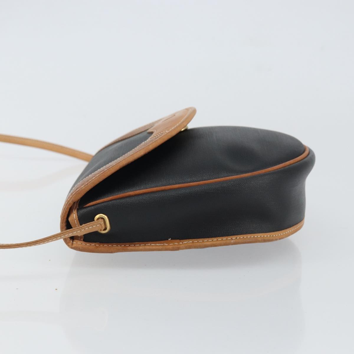 Christian Dior Shoulder Bag Canvas Black Gold Auth bs32245