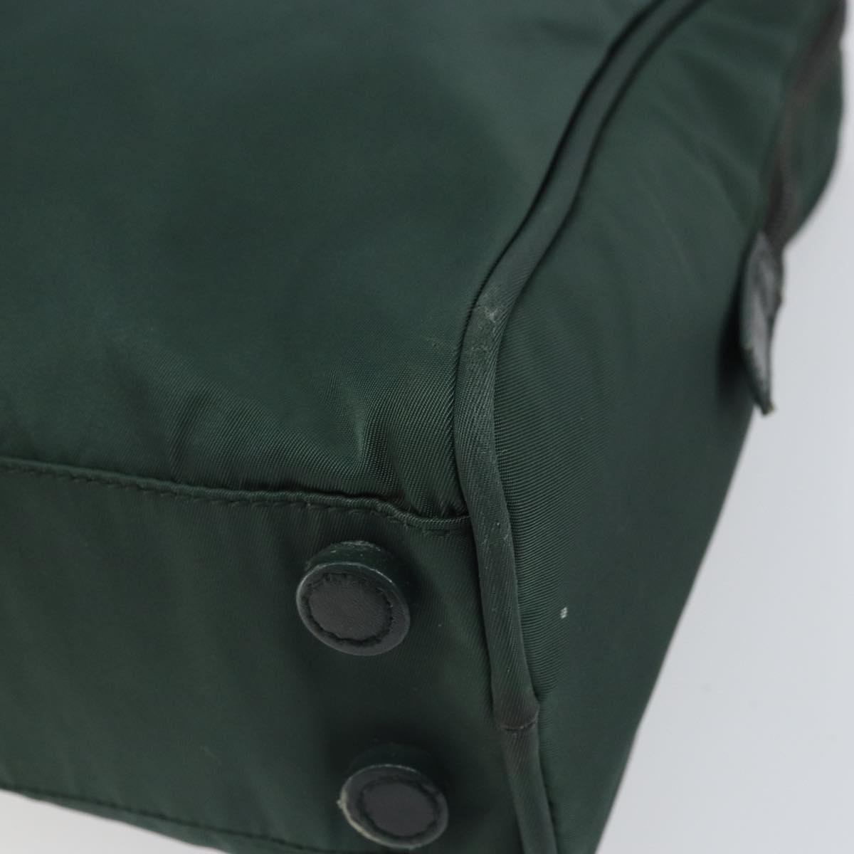 PRADA Tote Bag Nylon Green Silver Auth bs32246