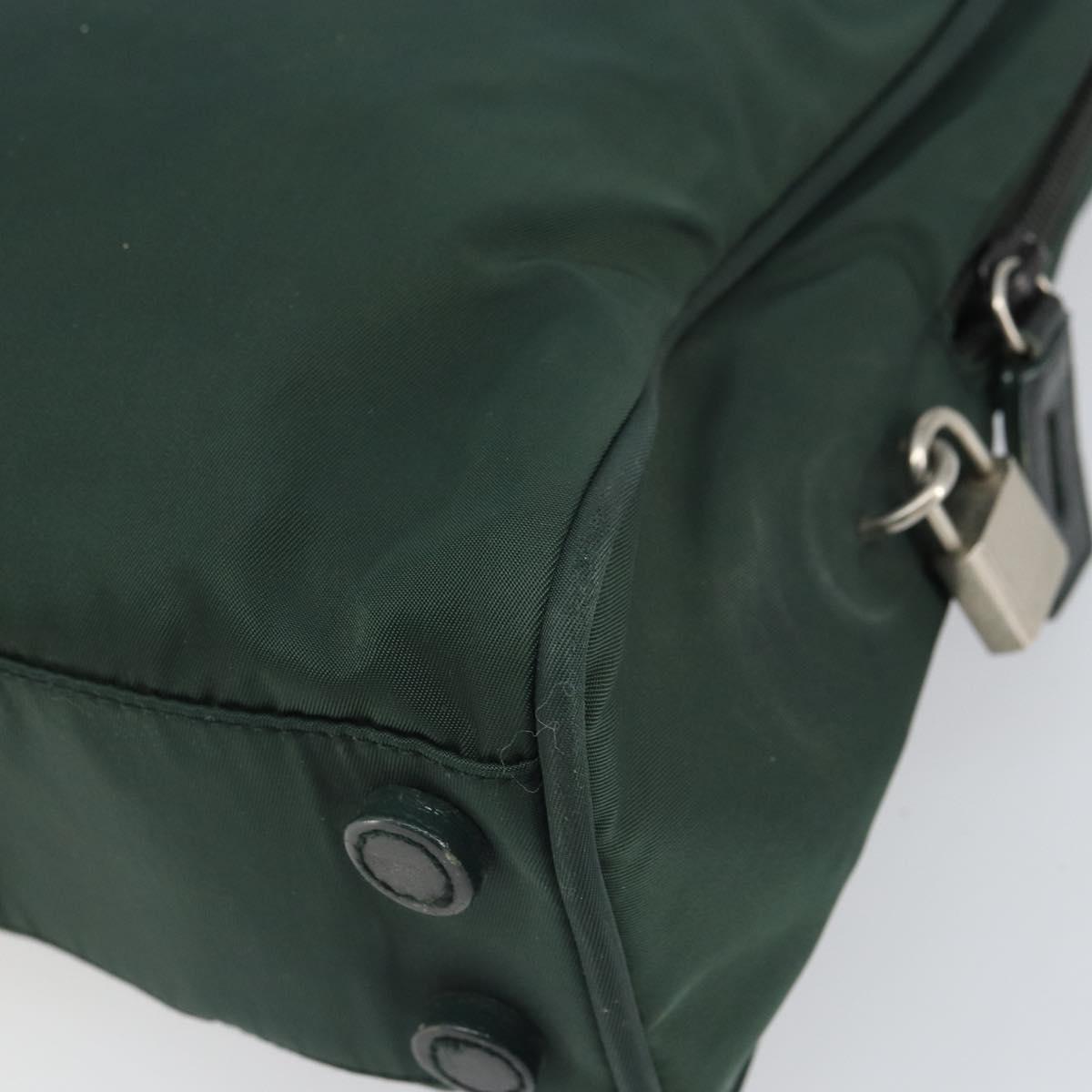 PRADA Tote Bag Nylon Green Silver Auth bs32246