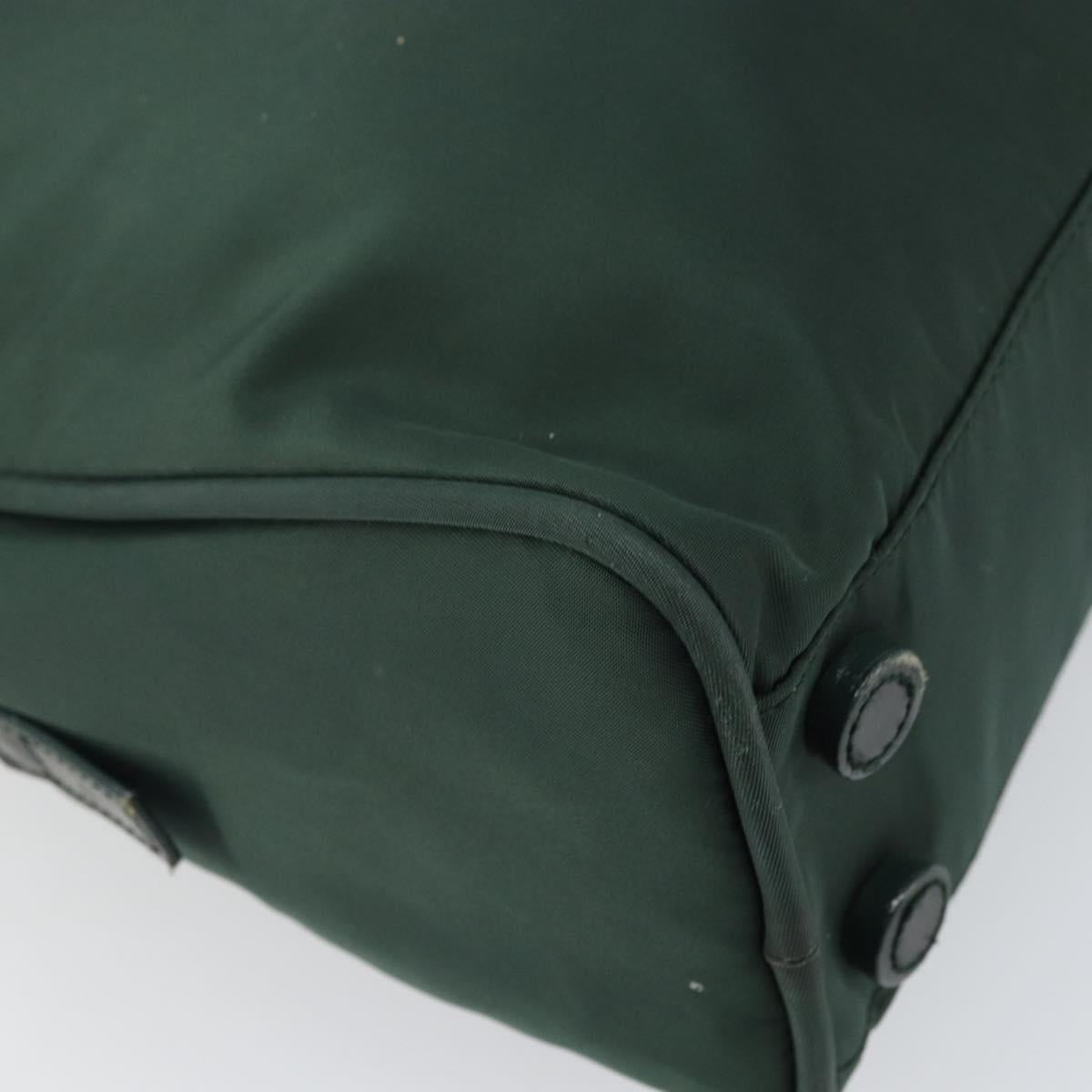 PRADA Tote Bag Nylon Green Silver Auth bs32246