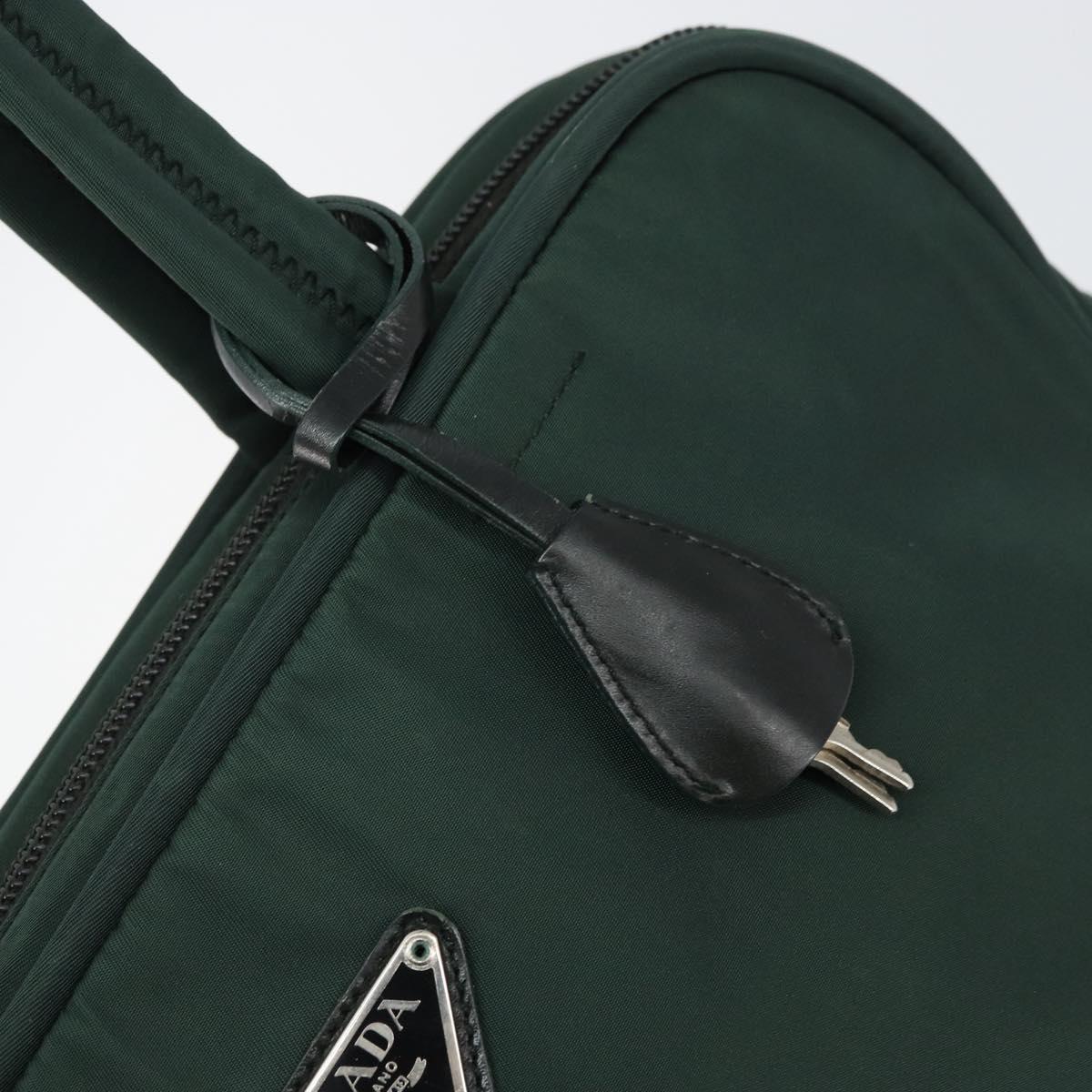 PRADA Tote Bag Nylon Green Silver Auth bs32246