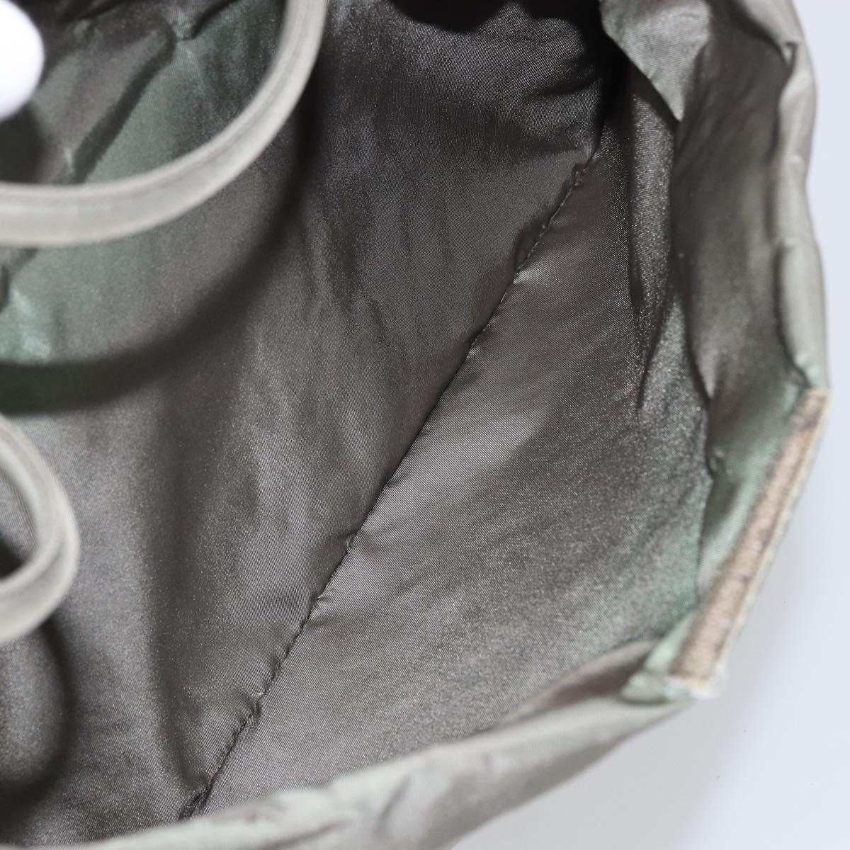 PRADA Tote Bag Nylon Khaki Silver Auth bs32247