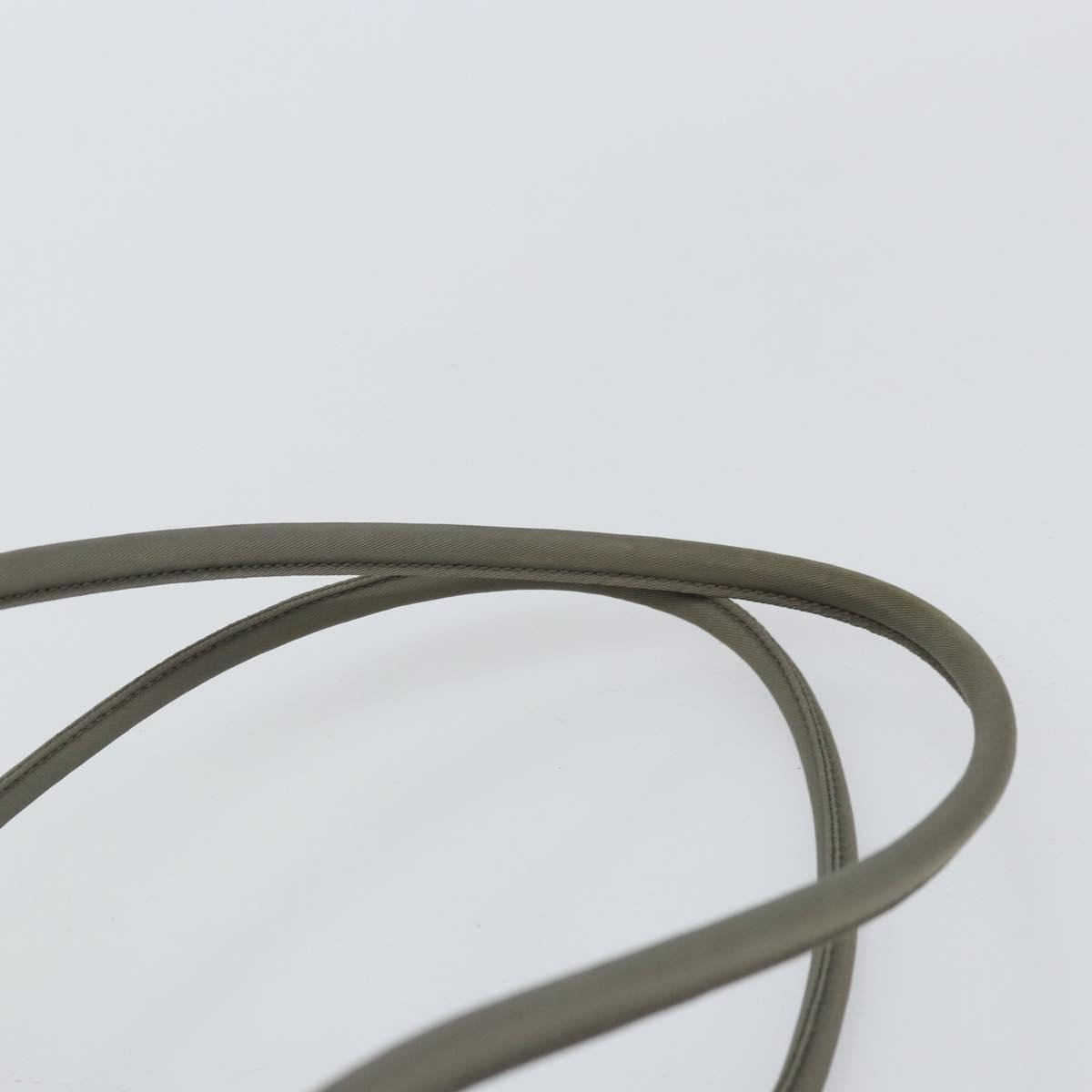 PRADA Tote Bag Nylon Khaki Silver Auth bs32247