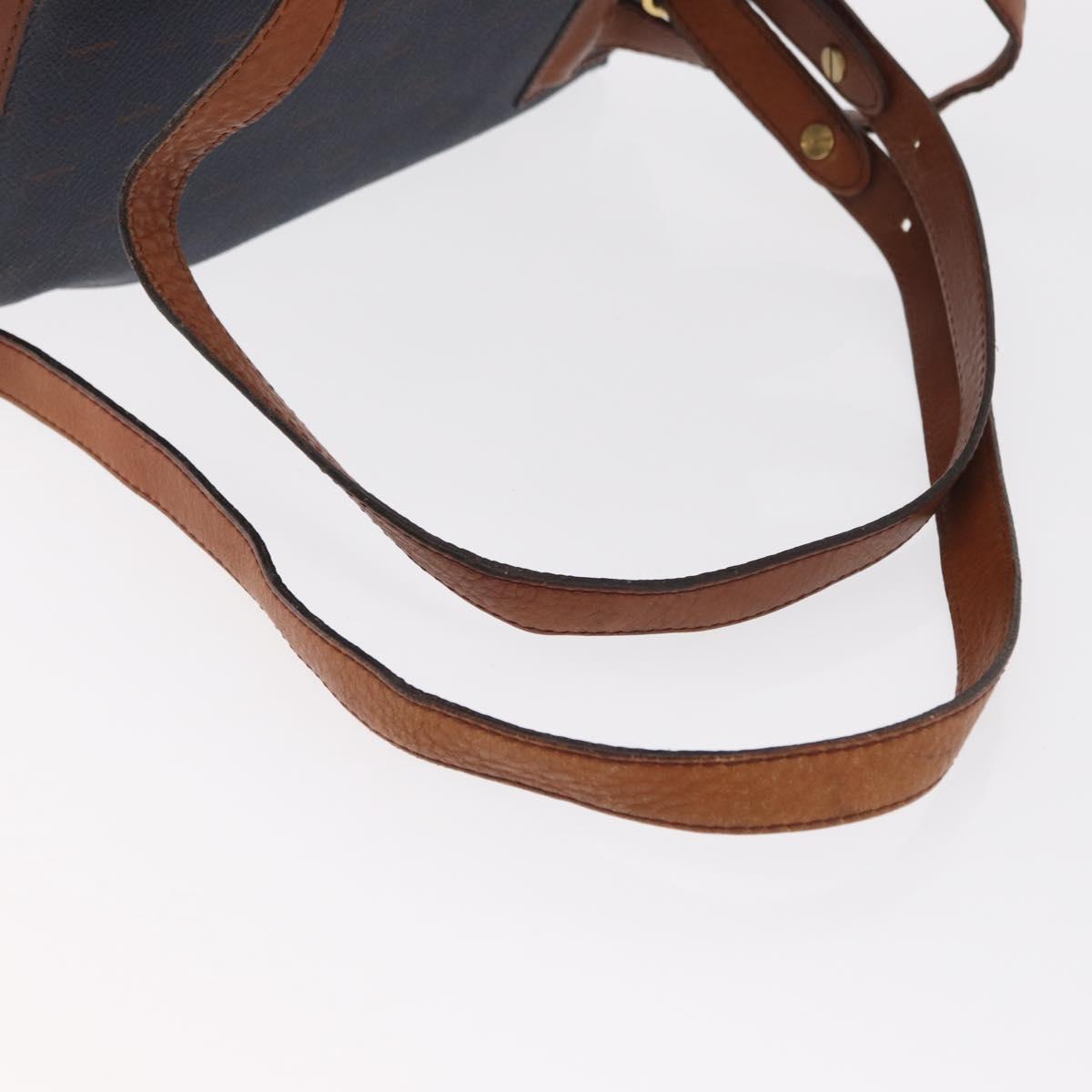 VALENTINO Backpack Leather Navy Gold Auth bs32249