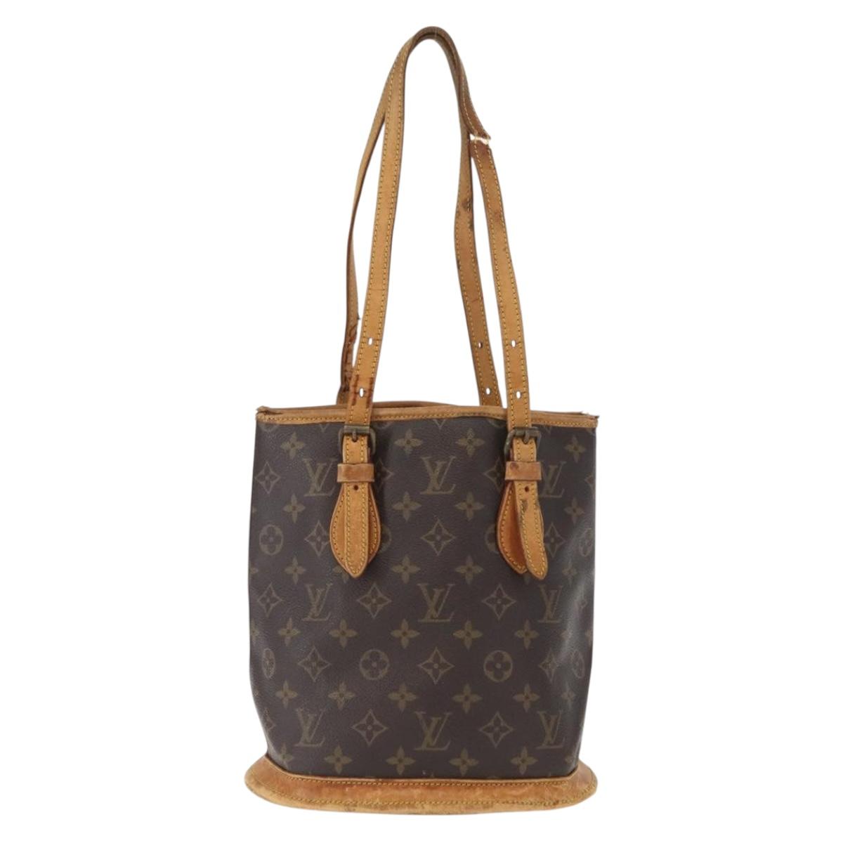 LOUIS VUITTON Monogram Bucket PM Shoulder Bag M42238 LV Auth bs32251