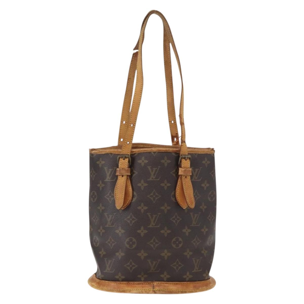 LOUIS VUITTON Monogram Bucket PM Shoulder Bag M42238 LV Auth bs32251