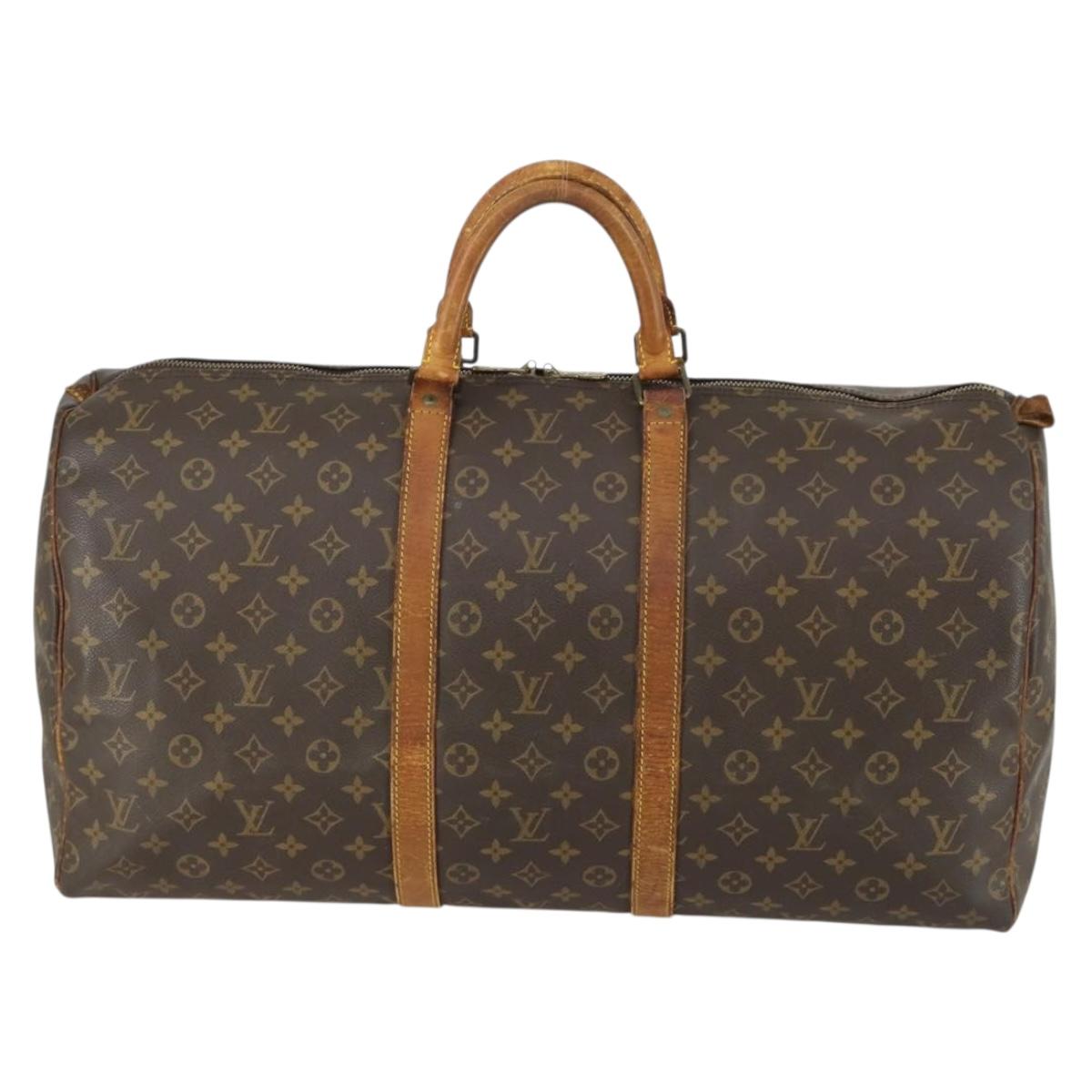 LOUIS VUITTON Monogram Keepall 55 Boston Bag M41424 LV Auth bs32253