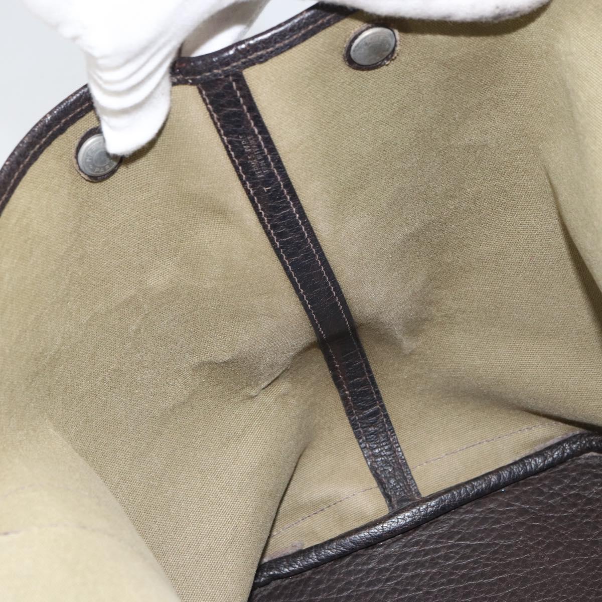 HERMES Garden Party MM Tote Bag Canvas Beige Auth bs32258