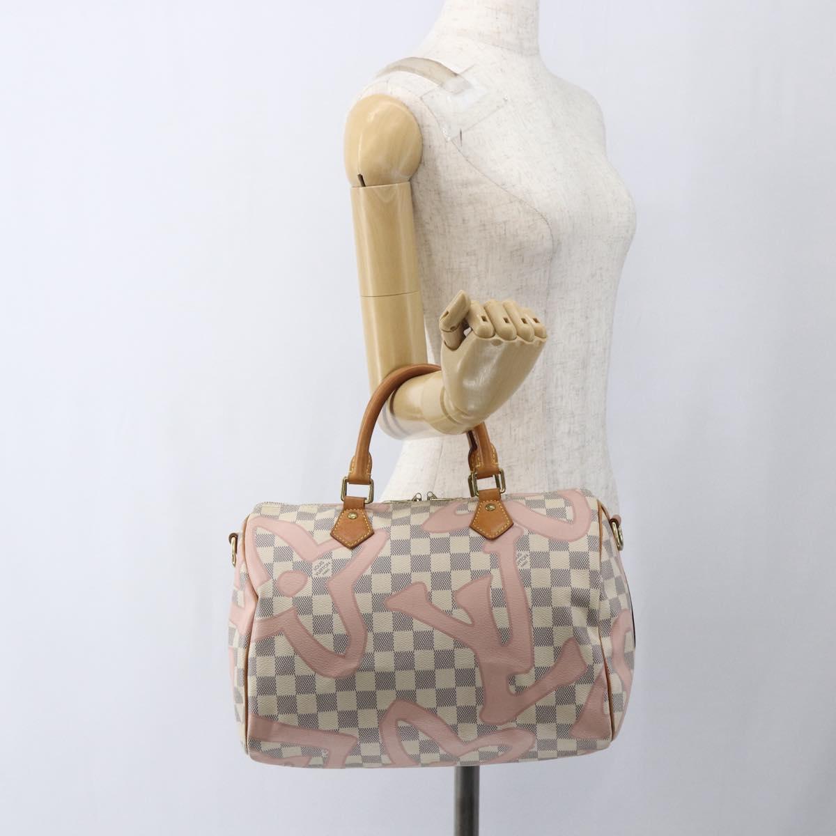 LOUIS VUITTON Damier Azur Tahiti Speedy Bandouliere 30 Bag N41052 Auth bs32269