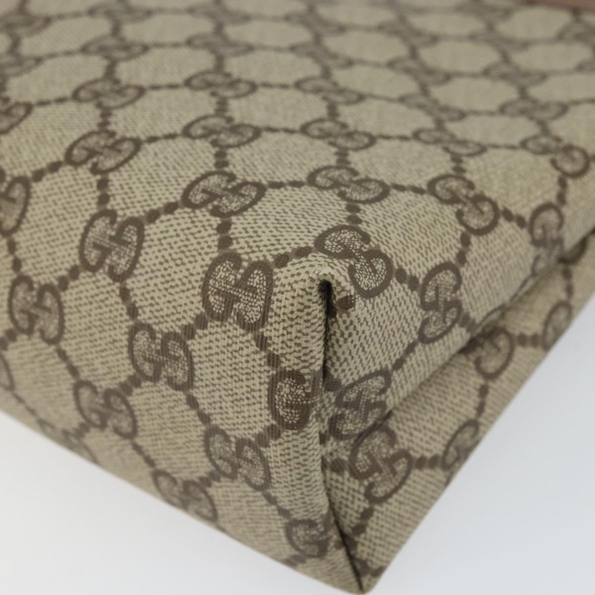 GUCCI GG Supreme Clutch Bag PVC Beige Gold 014 115 6088 Auth bs32272