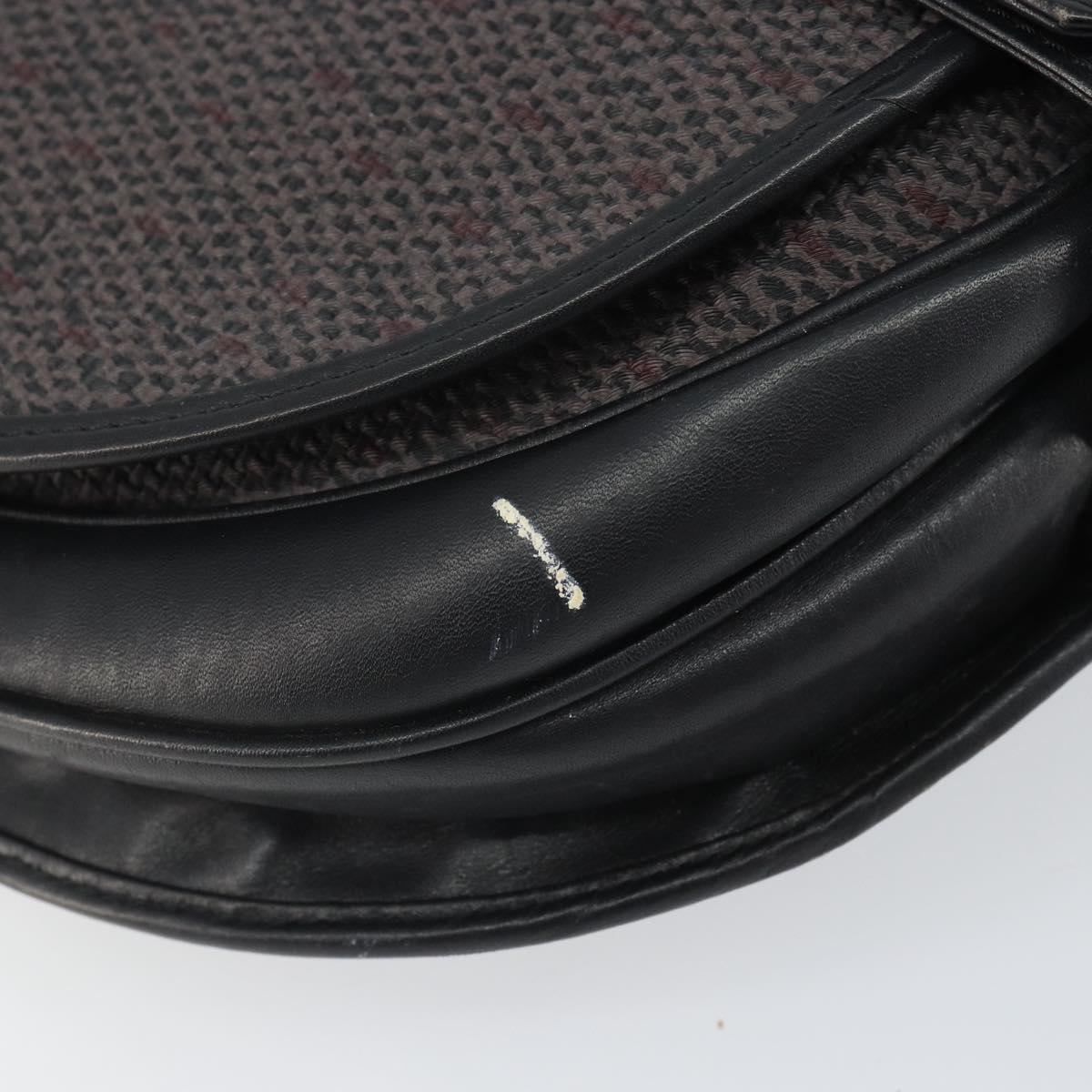 SAINT LAURENT Shoulder Bag Canvas Leather Gray Auth bs32280