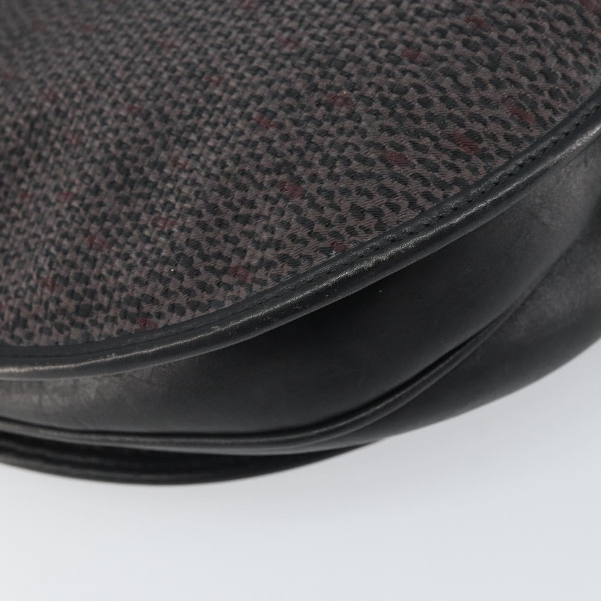 SAINT LAURENT Shoulder Bag Canvas Leather Gray Auth bs32280