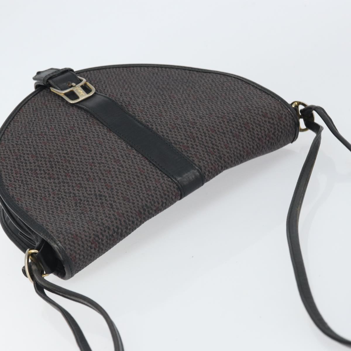 SAINT LAURENT Shoulder Bag Canvas Leather Gray Auth bs32280