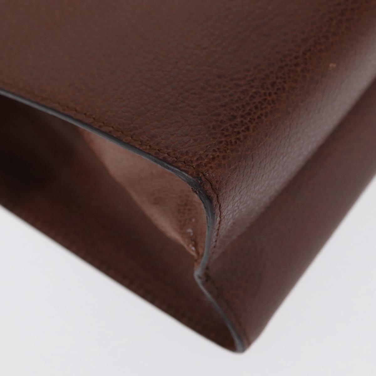 Salvatore Ferragamo Clutch Bag Leather Brown Auth bs32282