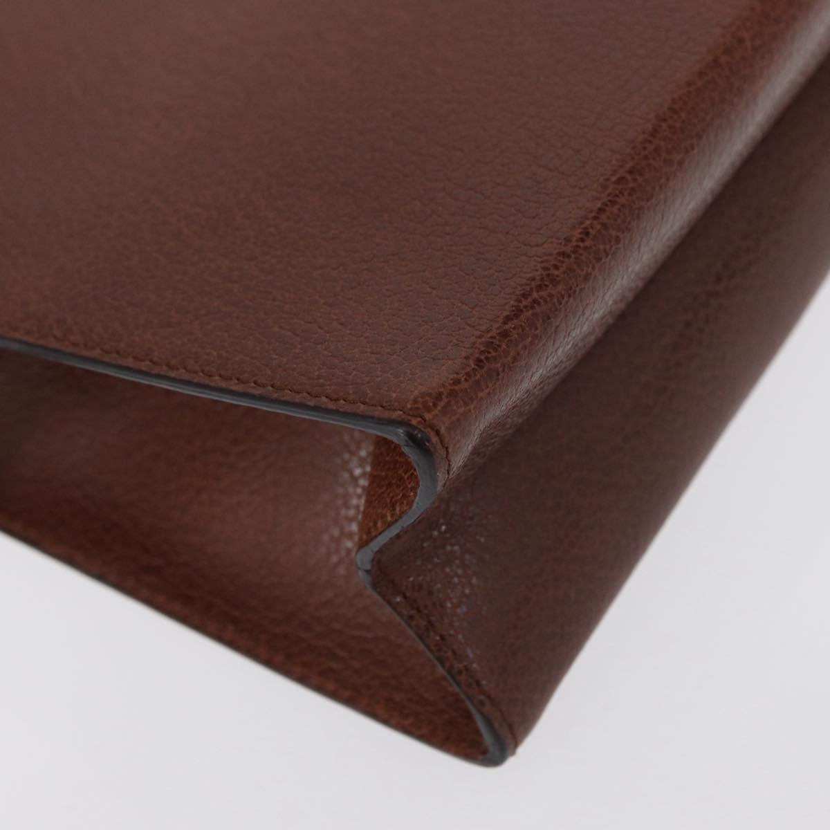Salvatore Ferragamo Clutch Bag Leather Brown Auth bs32282