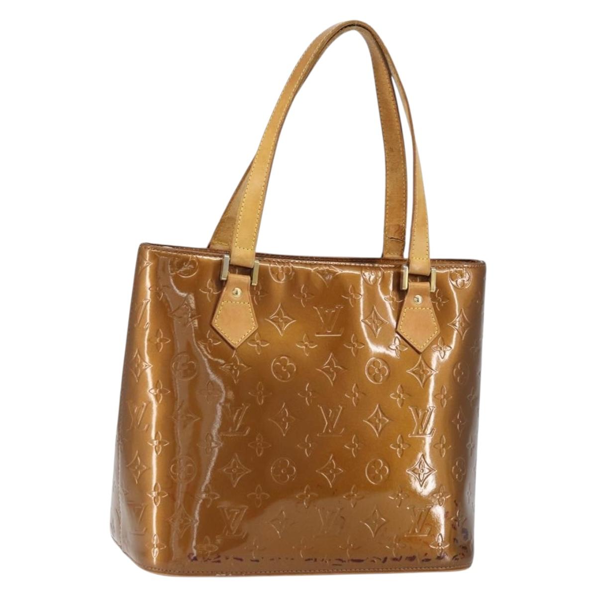 LOUIS VUITTON Monogram Vernis Houston Hand Bag Bronze M91122 LV Auth bs32284